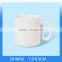 Bulk modern design white ceramic mug with zero shaped handle                        
                                                                                Supplier's Choice