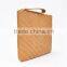 Chevron quilted Tan faux leather cosmetic bag