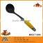 ECO-FRIENDLY RESISTANCE SLOTTED BLACK SILICONE SPOON WITH STAINLESS HANDLE