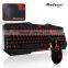 Private mode USB wired backlit gaming keyboard and mouse combo
