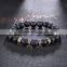Trendy Charm Plated Gold Silver Micro Pave CZ Beads Men Black Lava Stone Bead Bracelets For Men Pulseras Feminina