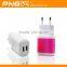 2015 new design colorful universal travel adapter with usb charger for cell phone