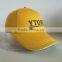 High Quality Yellow Cotton Baseball Caps Embroidery Baseball Cap Bulk