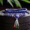 Lapis Lazuli Stone Charm With Amethyst Beads Bracelet
