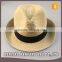 Promotional Foldable Straw Hat Men Women Fedora Cap Trilby Straw Black Band Jazz Hats