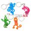 Custom 3D Cartoon Frog PVC Keychain Soft Cartoon monkey Rubber Keychain