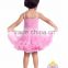 Summer fashion rosette pettidress fancy design and top quality birthday party dress for 0-3 years old baby girl