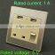 Shenzhen manufacture 3 pin socket wall switch with usb wall socket