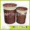 Round Wicker Laundry Basket With Lid and Linen Liner,Pack of 2