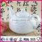 Plain White Porcelain Teapot,ceramic Teapot With Embossing Design