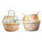 Pompom and tassel belly seagrass basket
