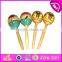 2017 Handmade kids mini toy wooden egg musical shakers W07I053
