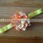 Korean girl flower headbands with satin ribbons