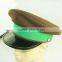brown army hat with green ribbon for military use cap