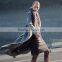 High Quality Hand Made Fox Fur Collar Women's Double Side Cashmere Long Coat