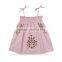 New arrival sleeveless embroider off shoulder frocks little girl princess dresses