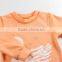 Eco Friendly Orange Full Sleeve Combed Cotton Children Clothing Set for Spring And Winter
