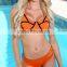Neoprene suit bikinis woman swimwear color block swimsuit 2017