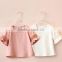 short sleeve children cotton t shirts cute pink color t-shirt for Kid