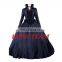 Rose Team-Free Shipping Custom-made Elegant Black Victorian Dress Costume Gothic Dress Ball Gown w/ Cloak