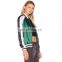 Green front zip women high quailty 100% polyester Aviator Jacket