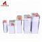 OEM printing industry rectangular metal tin can with plastic lid