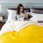 Amazon Luxury Custom OEM Yellow Fleece Throw Sherpa Blanket For Travel