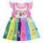 Kids Dress 2020 New Print Cartoon Fiy Sleeves Girls Dress Children Clothes