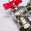 Brass Angle Type Lockable Ball Valve with Copper Handle