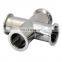 Food Grade Stainless Steel SS304 SS316 Clamp 4-Way Vacuum Cross Pipe Fittings for Secure