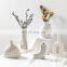 2021 luxury White Circle Home Decor wedding Modern unique donut shaped Ceramic Flower Vase for Living Room Bedroom Dining Table