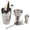 stainless Steel Barware Cocktail Shaker Set with Stylish Bamboo Stand Perfect Home Bartender Kit and Bar Tool