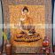 Indian Tapestry Cotton Buddha Print Light Brown Vintage Wall Hanging Meditation Spiritual Tapestries Throw Bedsheet