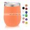 Wholesale 12oz double wall food grade stainless steel vacuum insulated wine tumbler with AS lid
