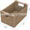Wholesale large capacity woven rattan basket Hand-Woven Storage Baskets with Wooden Handles, Seagrass Wicker Baskets