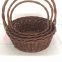 Hot selling willow baskets for garden grey painted color with handle for sale