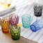 Factory Directly Wholesale Colored  Drinking Water Glass Cup With Diamond Design
