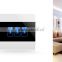 Colored White 3 Gang Crystal Glass Panel switch 433MHZ WIFI Smart Light Controlled Power Remote Wall Switch