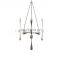 Customized project distressed brass LED 3000K pendant light villa hotel industrial metal glass shade chandelier