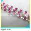 SS6-SS40 Silver Plated Fuchsia Strass Cup Chain Roll For Shoes