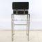 Modern stainless steel metal frame leather bar chair