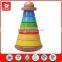 Top Bright EN71 and ASTM Rainbow stacking rings early childhood learning toys wooden toy stacking shape blocks