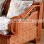 2015 High Quality Indoor 1+L sofa sets with cushion high end Vintage Cane Furniture for salon