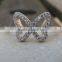 Butterfly Silver Crystal Rings Gemstone Rings Fashion Rings