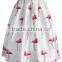 Stunning ivory custom pink flamingo print midi skirt , New Arrivals Chic Flamingos Print Pleated A-line Skirt