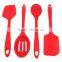 One-Piece Design Kitchen Utensils Silicone, Set of 4 Cooking Spoon