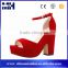 Footwear New Fashion Spring Platform Open Toe Thick Heel Red Lady Sandal