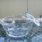 Heat resistant clear tempered glass salad bowl with lid