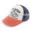 Washed denim unstructured baseball hat , dad hat with custom design
