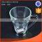special design glass cup with stainless steel handle